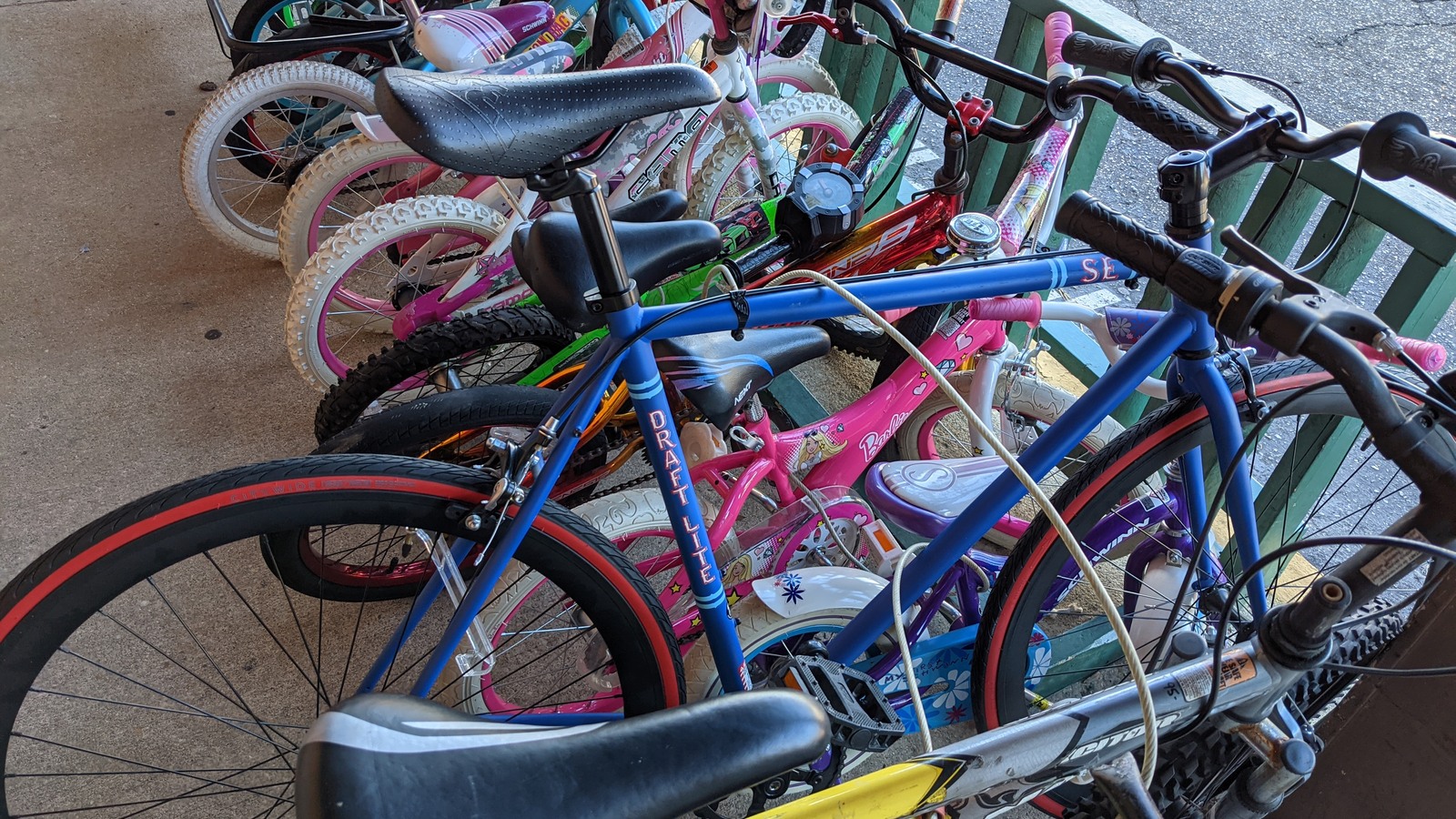 Bicycles lined up in the recreation section in Fuquay-Varina