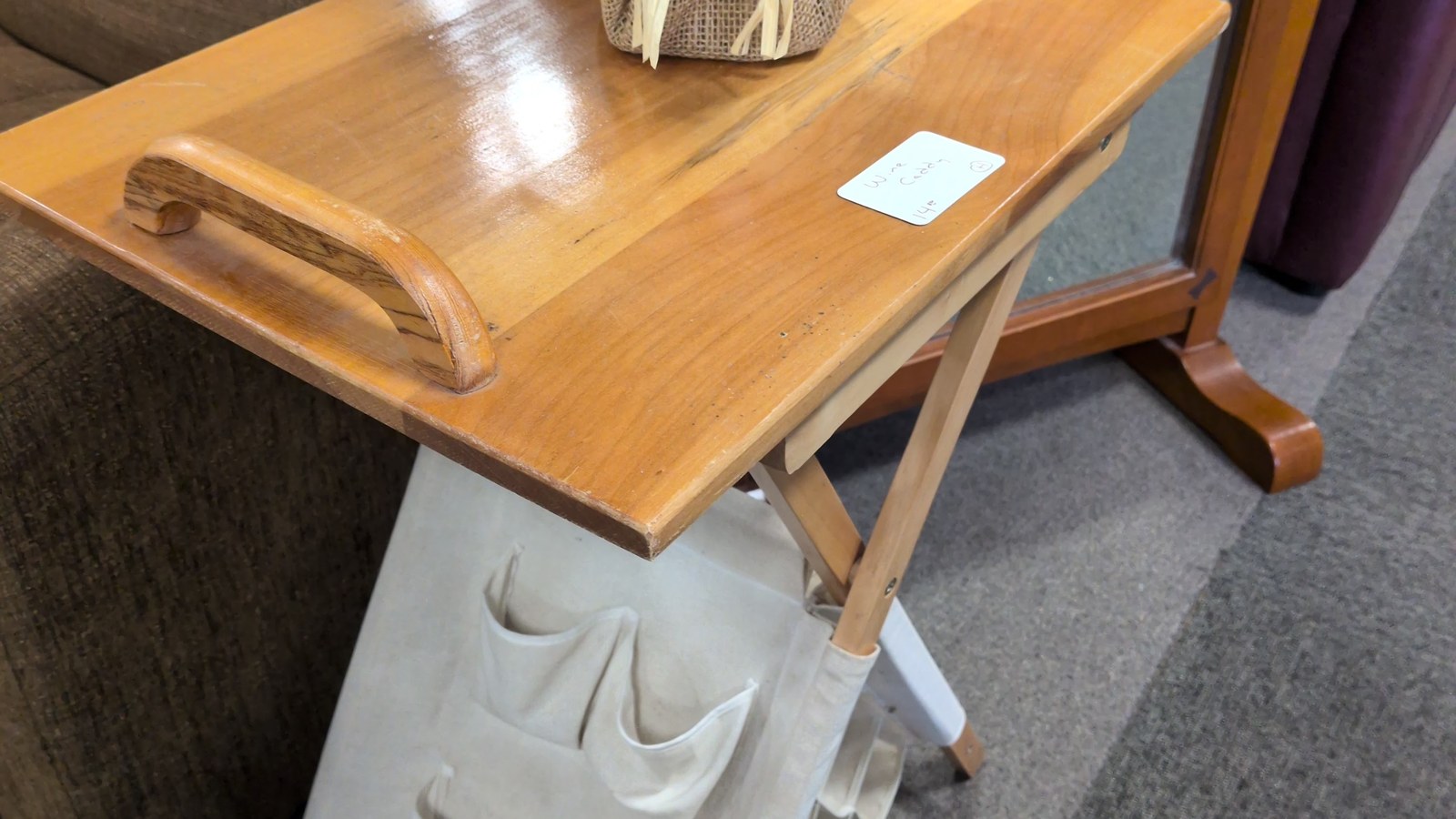Compact wood writing desk with a raised back shelf