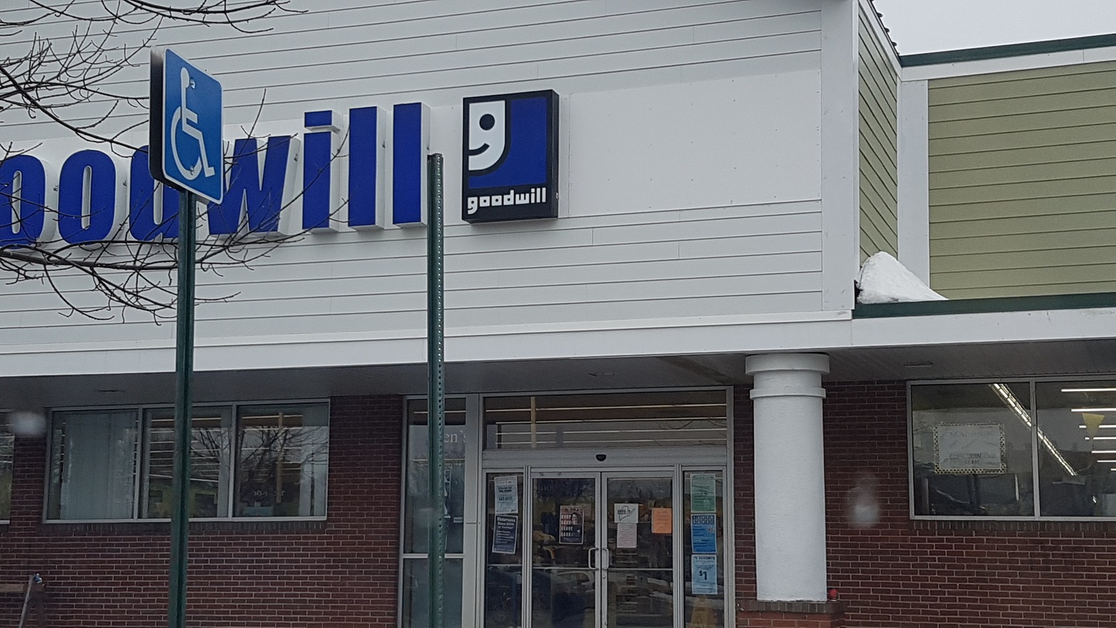Goodwill Store sign and entrance at The Concourse in Waterville