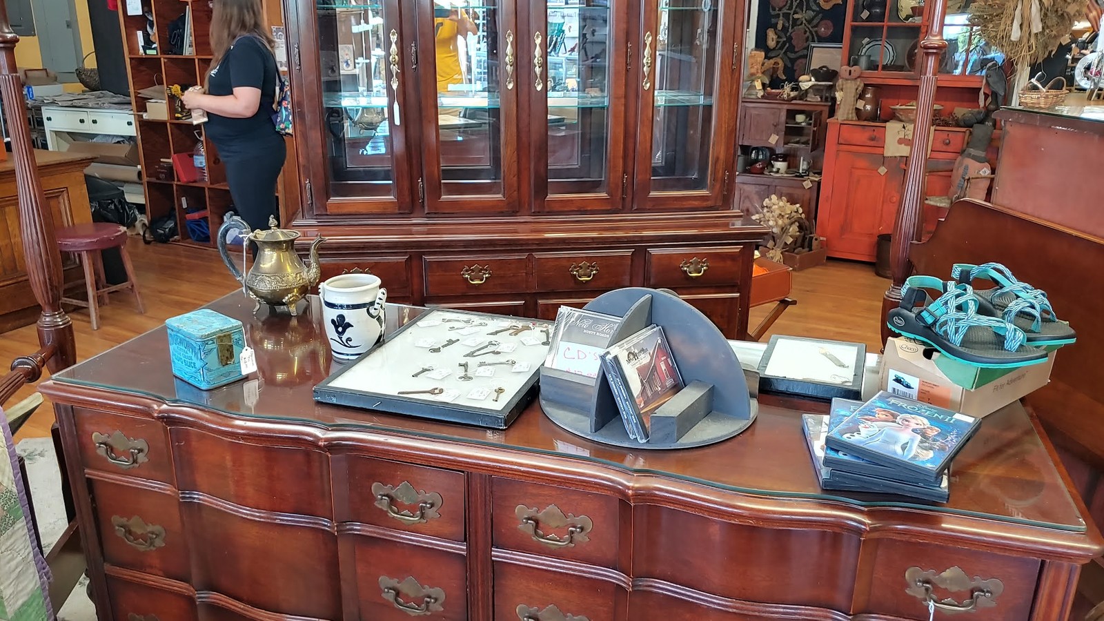 Antique furniture, glassware, and collectibles at Tattered and Worn in Lewisburg