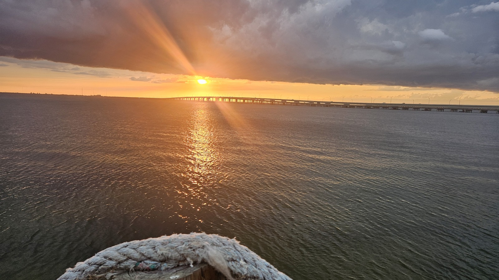 Sunset over Old Tampa Bay and the Gandy Bridge near Salt Shack On The Bay