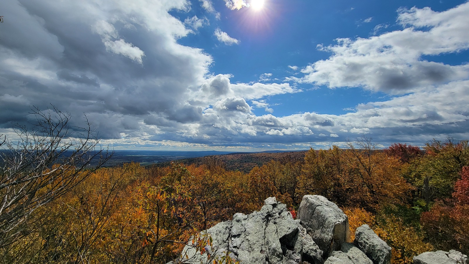 Cat Rock outlook stretching over ridges and valley views in the Catoctins.