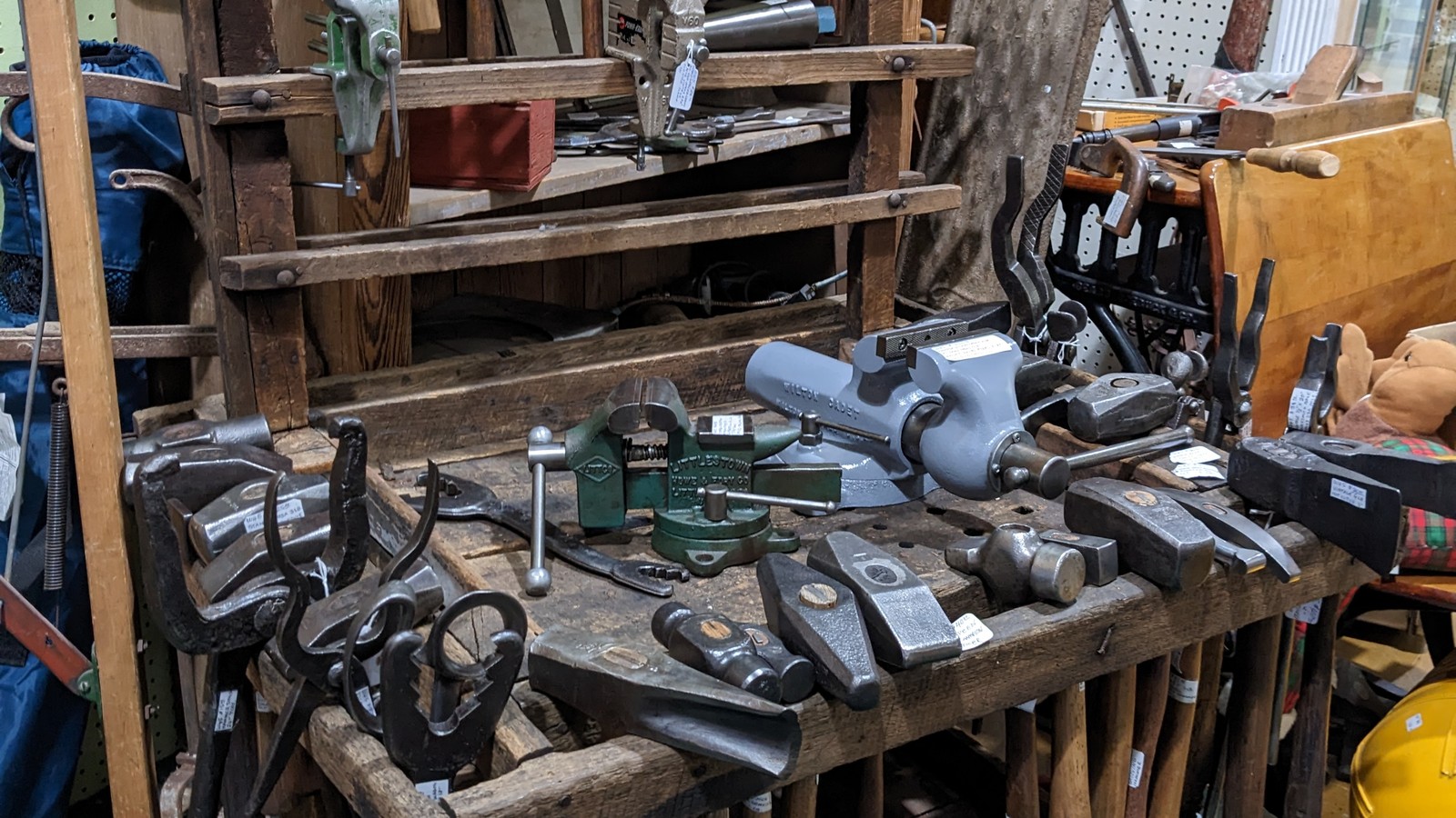 Tool rack and workshop finds at Treasure Mart Antique Mall