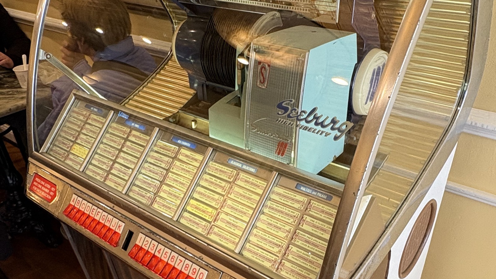 Vintage Seeburg jukebox inside Leopold's Ice Cream