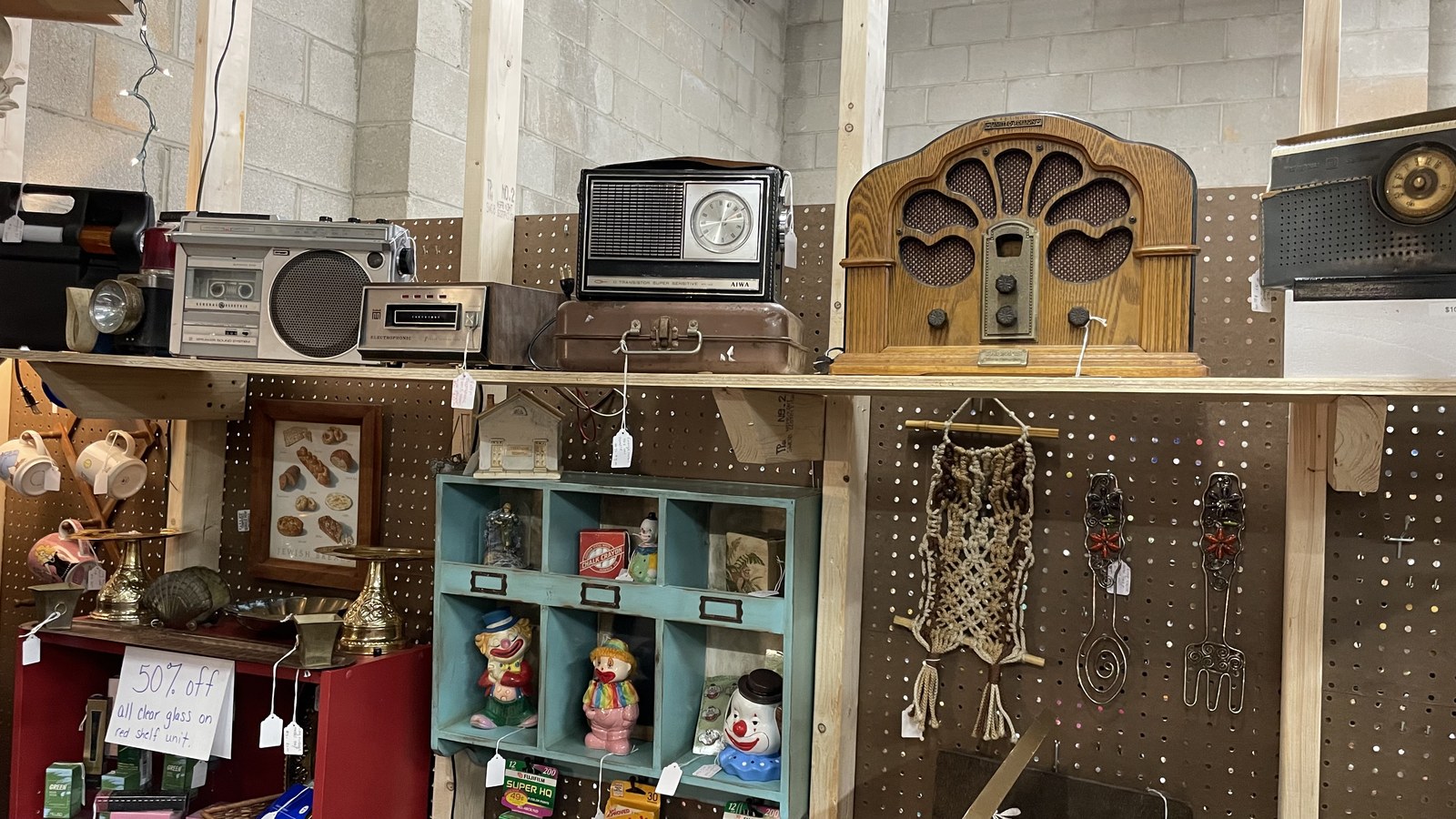 Vintage radios, decor, and collectibles at Thrifty Treasures Vendor Market