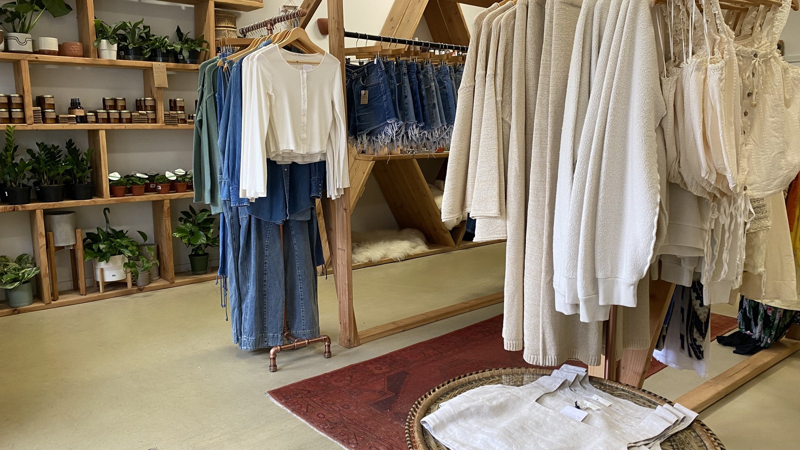 Vintage and modern clothing displayed at Shop Vintage Alley
