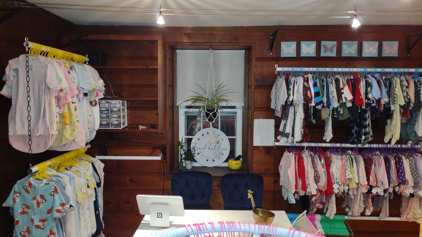 Children's clothing organized by size at Tried but True in Chalfont