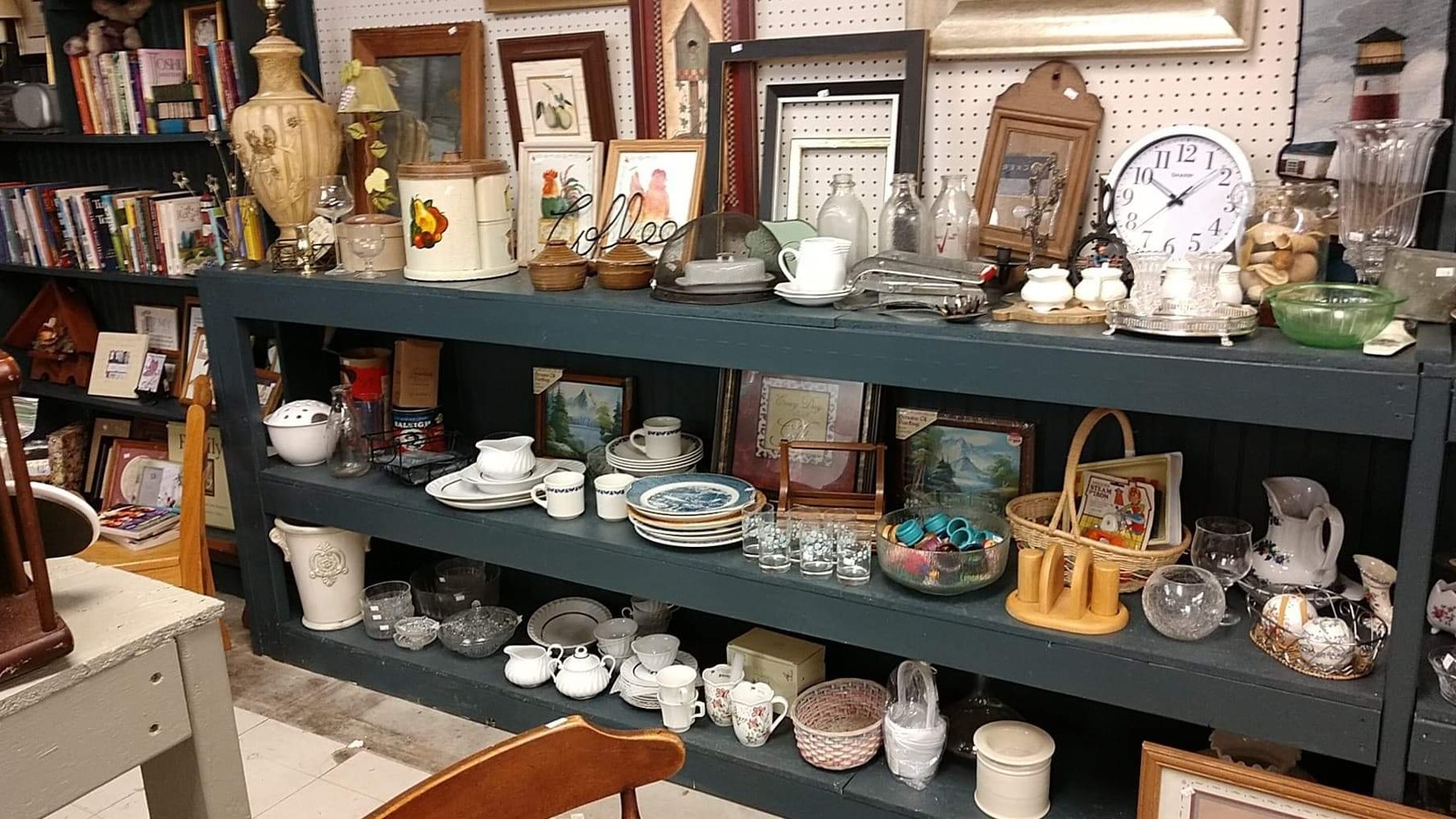 Clothing and household displays at United With Love of Huntington County