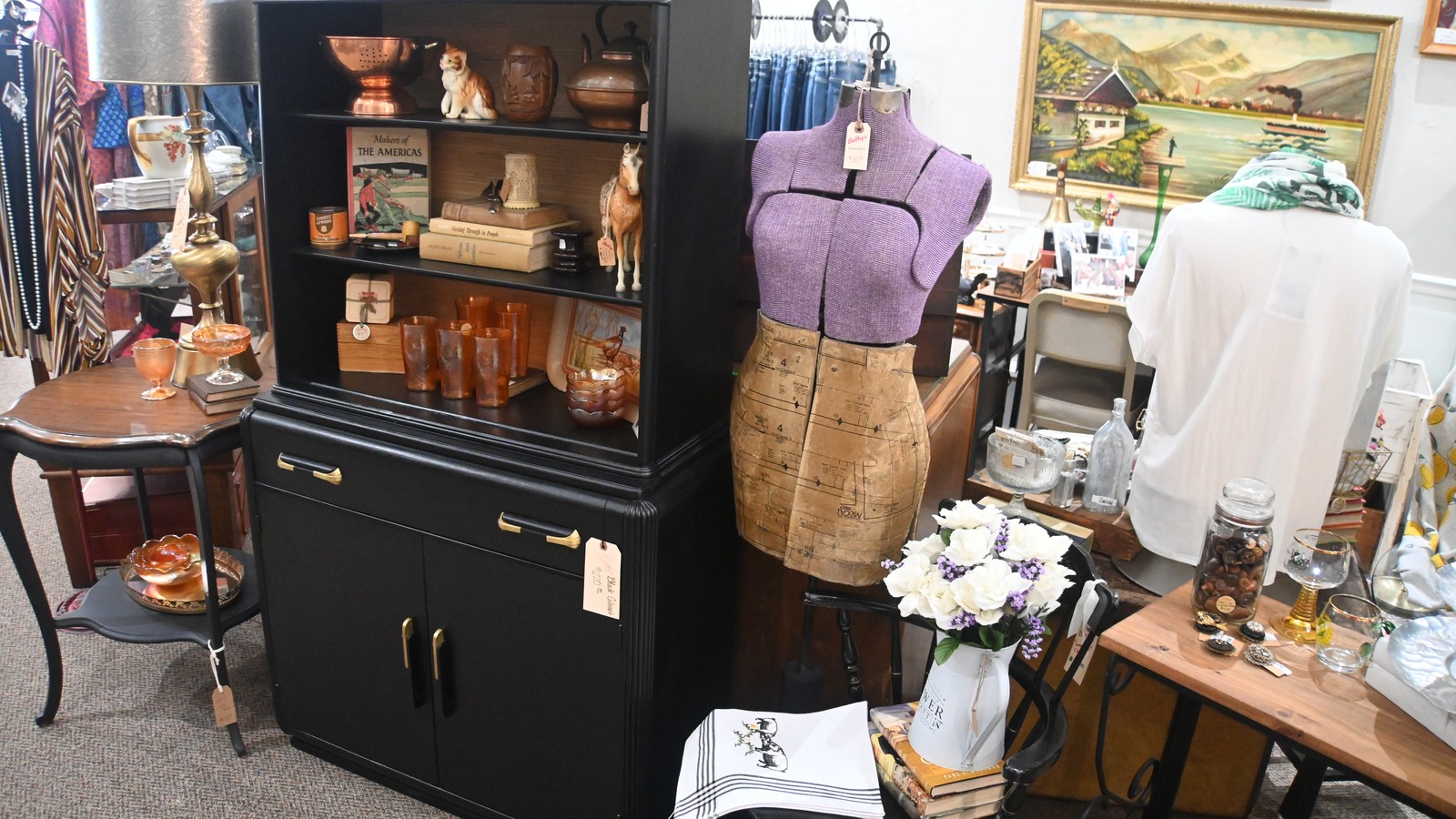 Seasonal home decor and gifts inside Trio, A Vintage Experience in downtown Morris