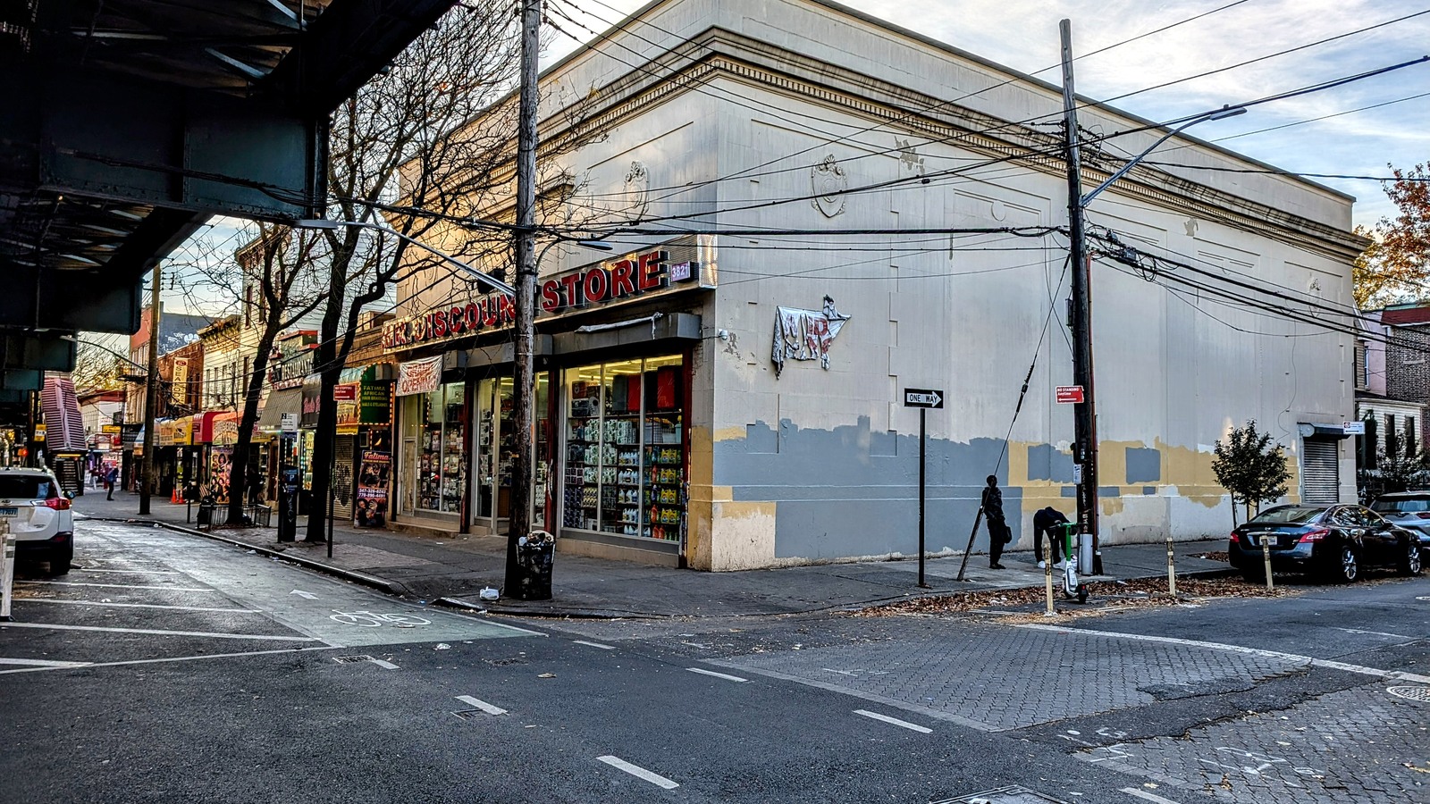 Mr Discount Department Store on a lively Bronx corner near Yonkers