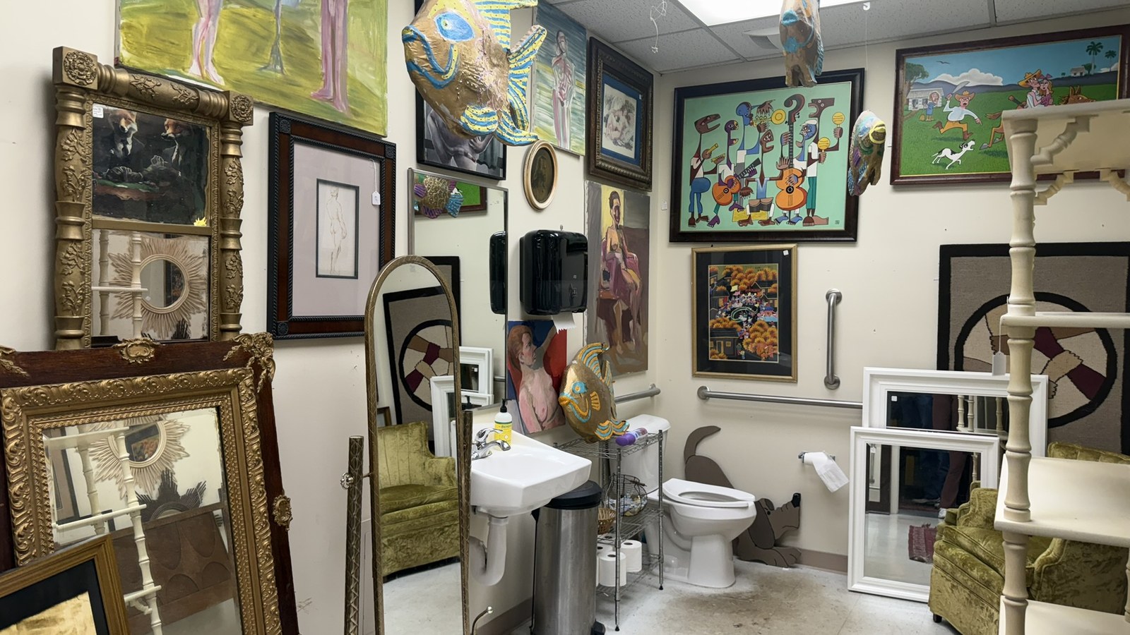 Colorful art, furniture, books, and decor at Subject Matter in Lexington