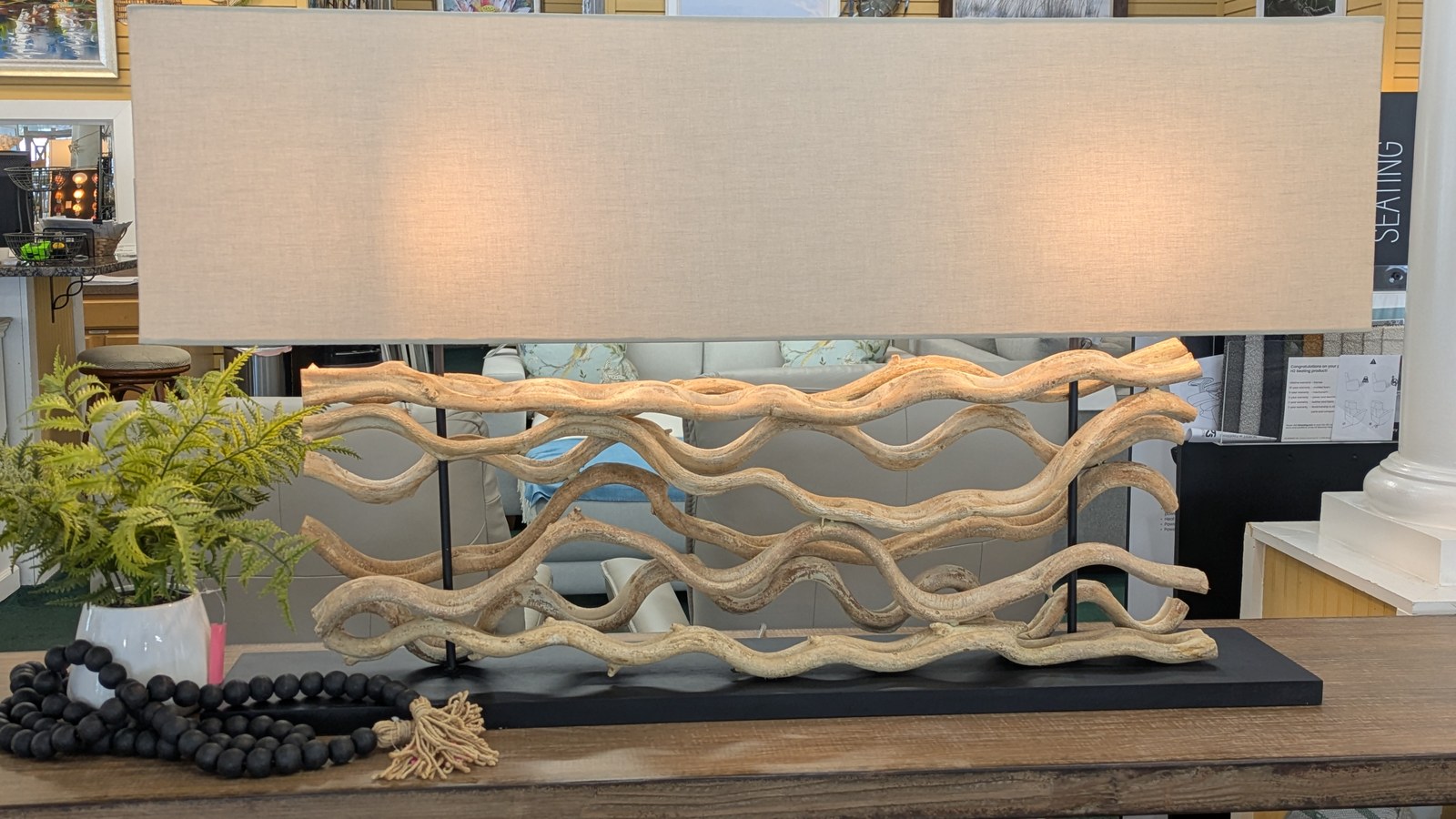 Coastal lamp and decorative furnishings at Amelia's Attic Furniture
