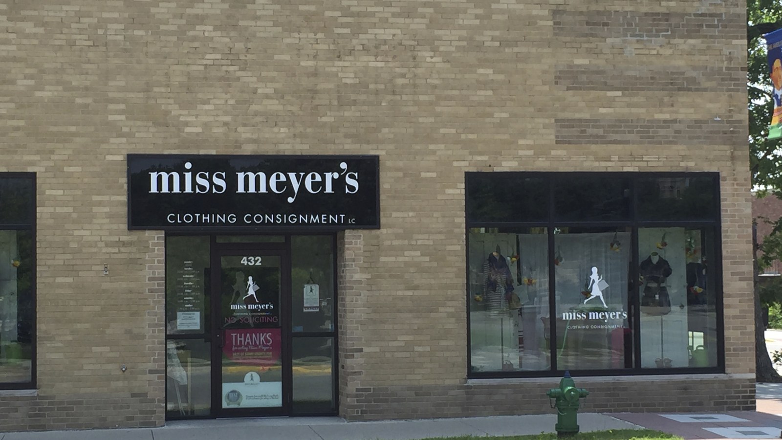 Miss Meyer's Clothing Consignment storefront in downtown Ames