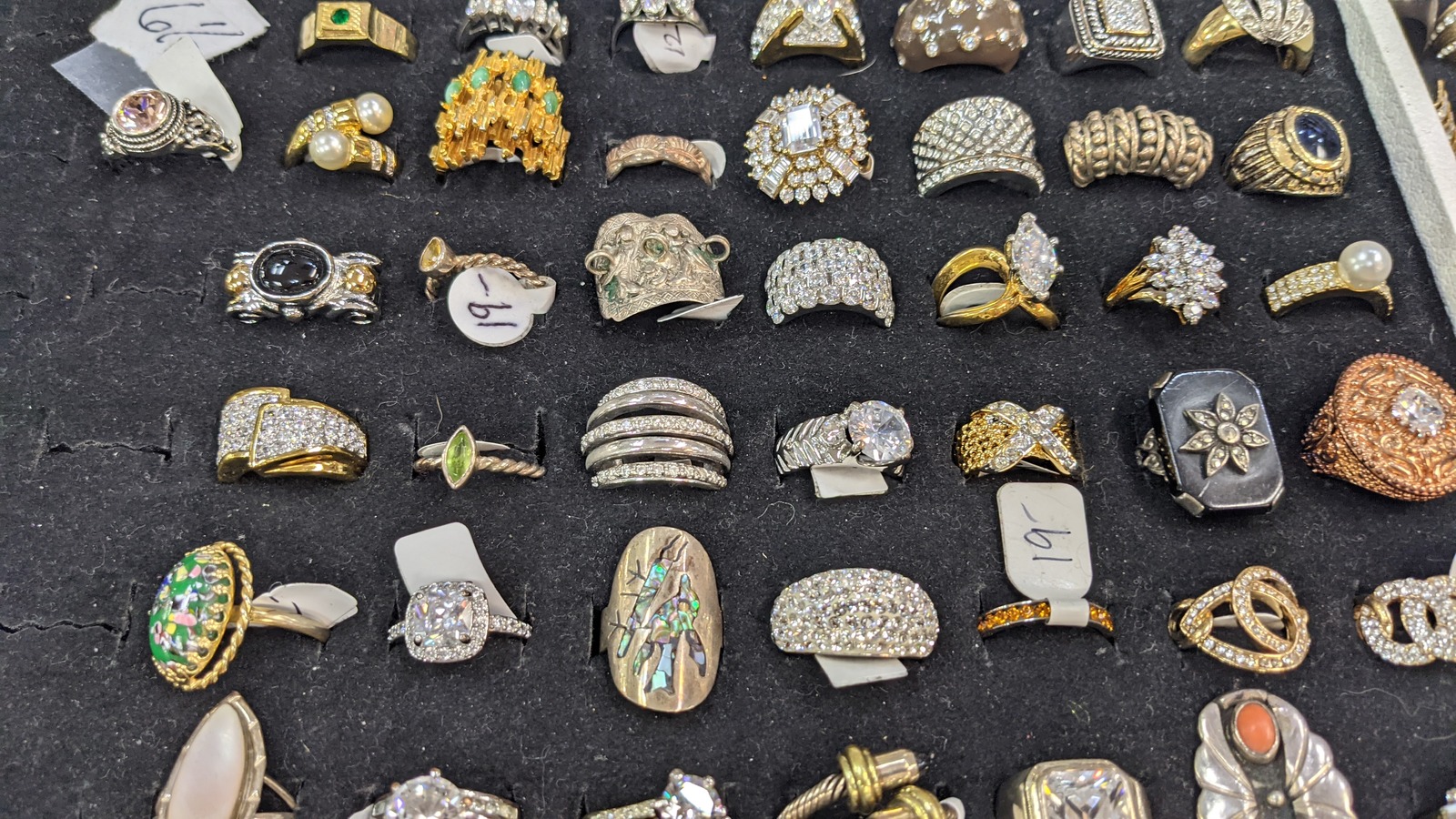 Designer jewelry displayed inside Second Time Around in Delray Beach