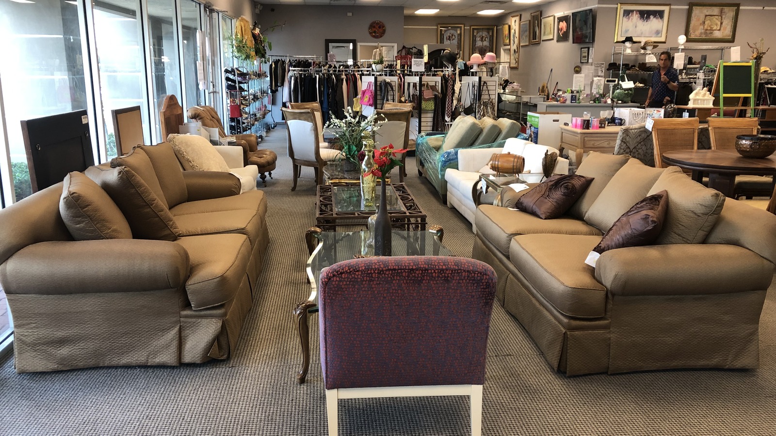 Furniture and home decor inside Levis JCC Resale Boutique near Delray Beach