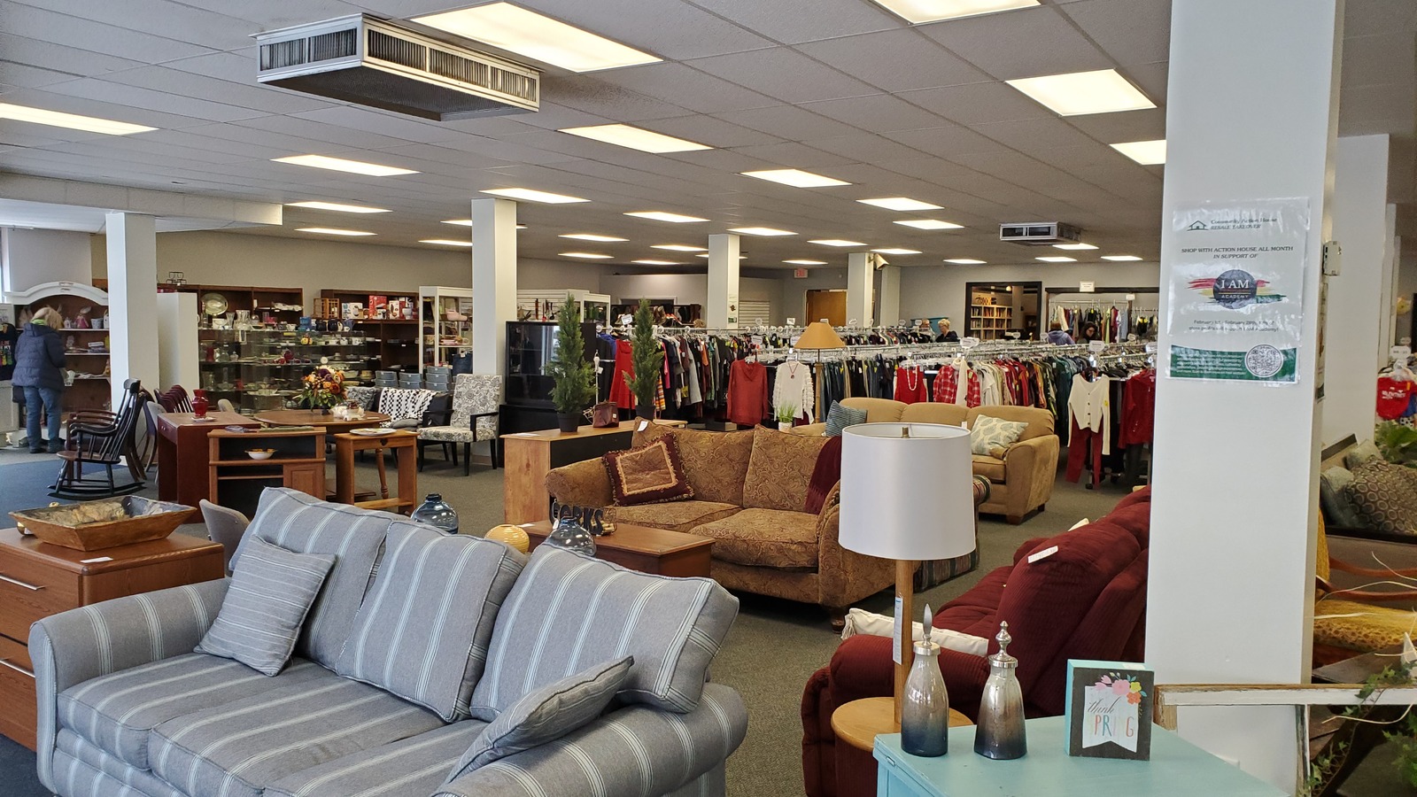 Furniture and clothing across Community Action House Resale South