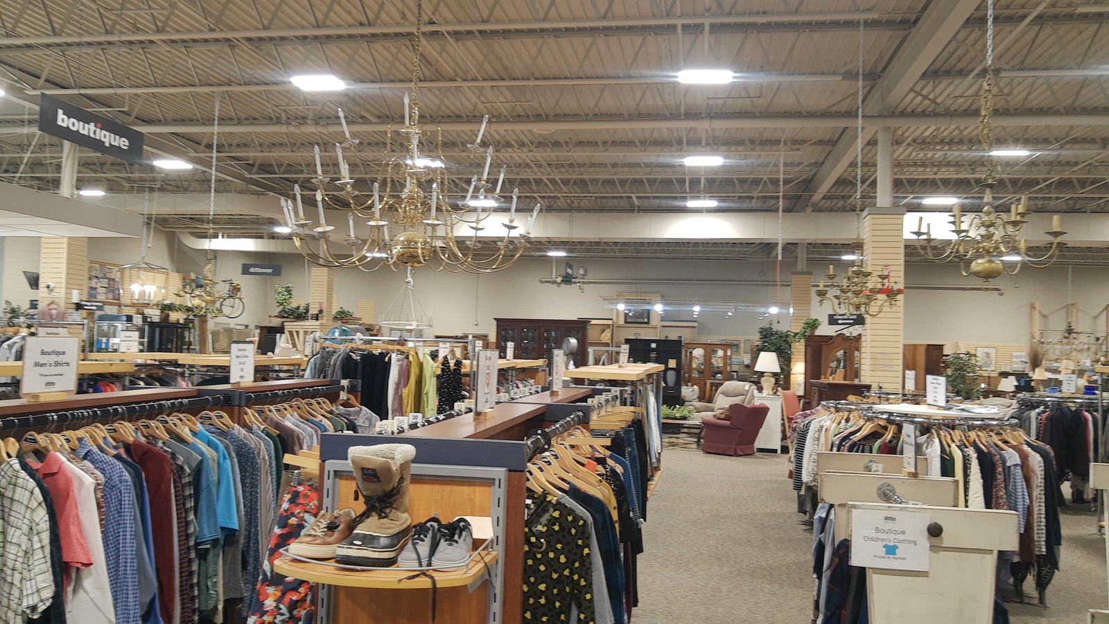 Boutique clothing, furniture, and decor inside Ditto Upscale Resale