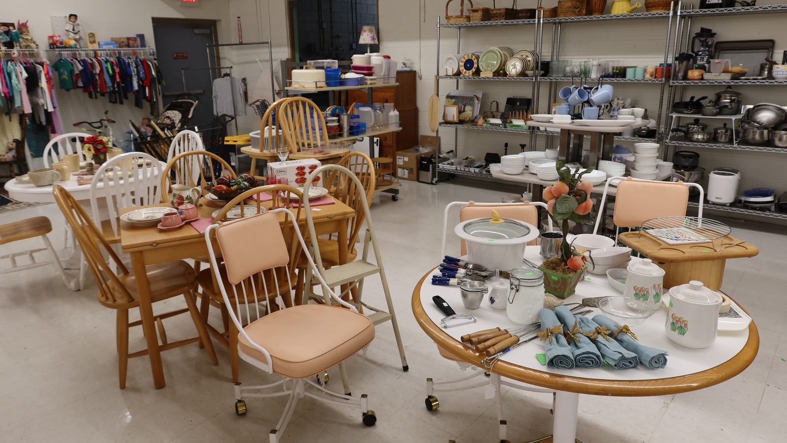 Dining tables and housewares at Iona-Hope's One More Time in Fort Myers