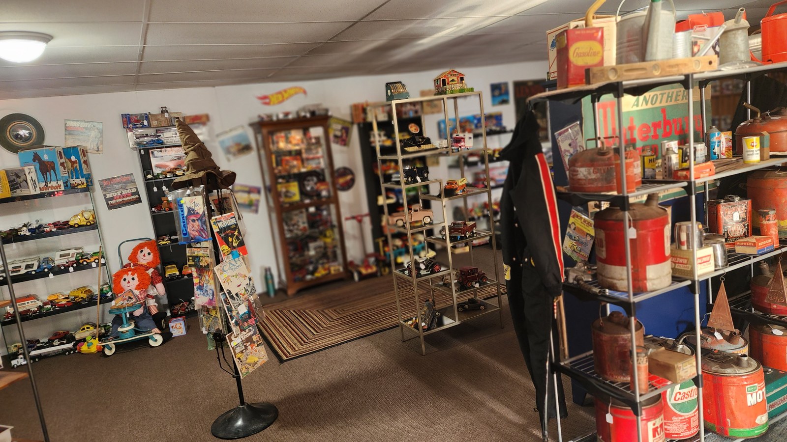 Vintage collectibles and music-themed finds inside Vintage & Vinyl in New Ulm