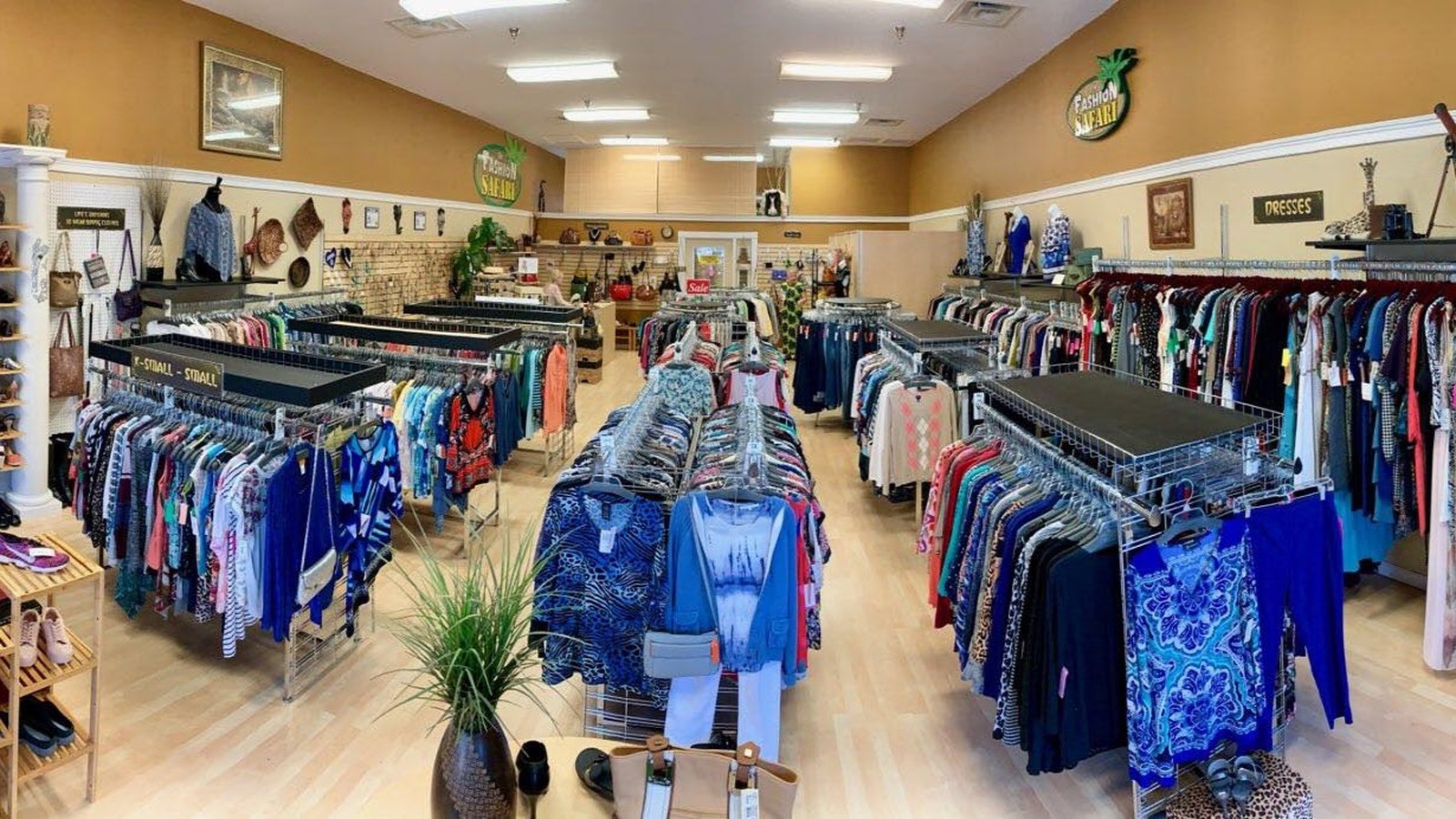 Clothing racks inside The Fashion Safari in Port Orange
