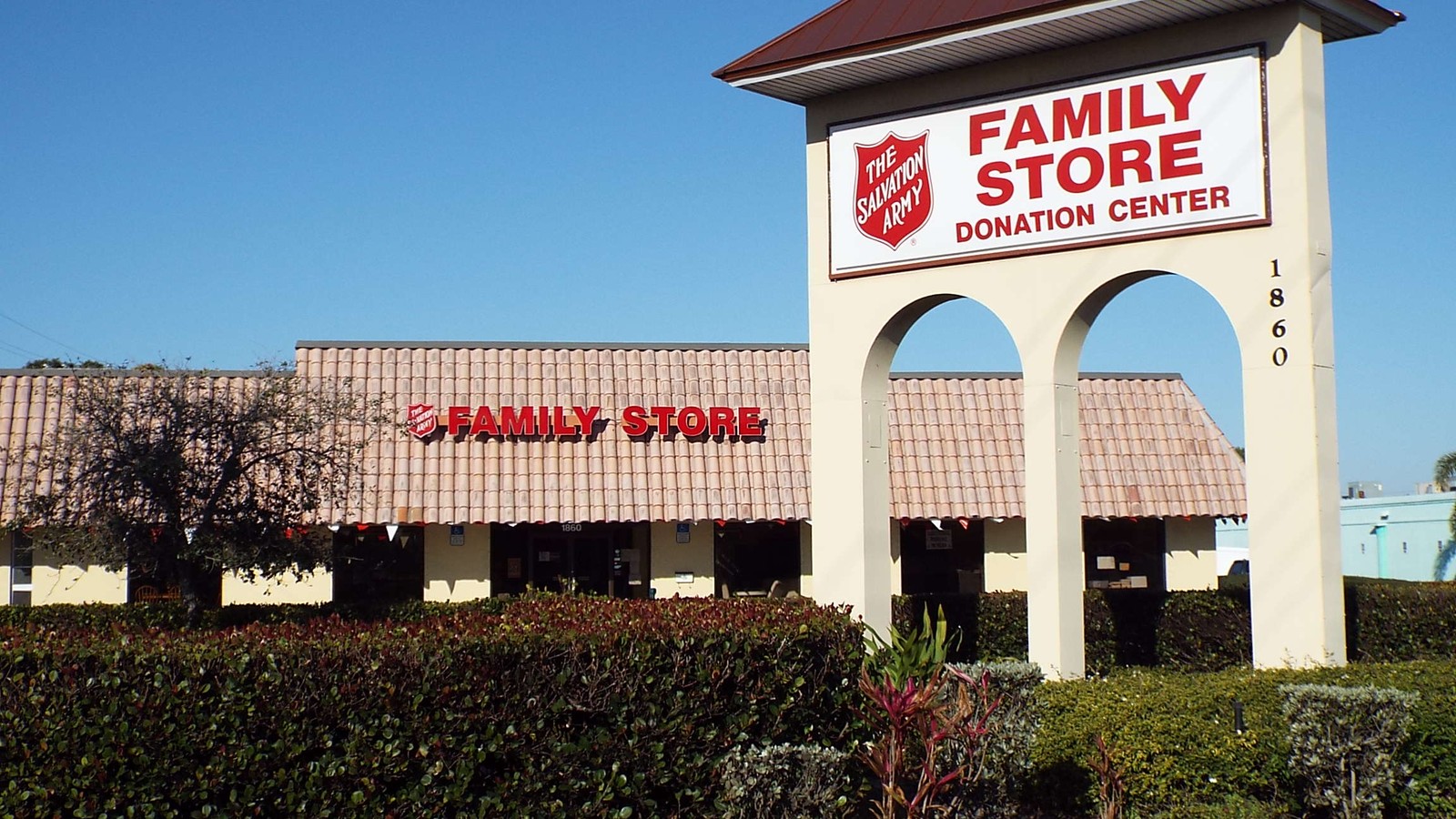 The Salvation Army Family Store donation center sign in Stuart