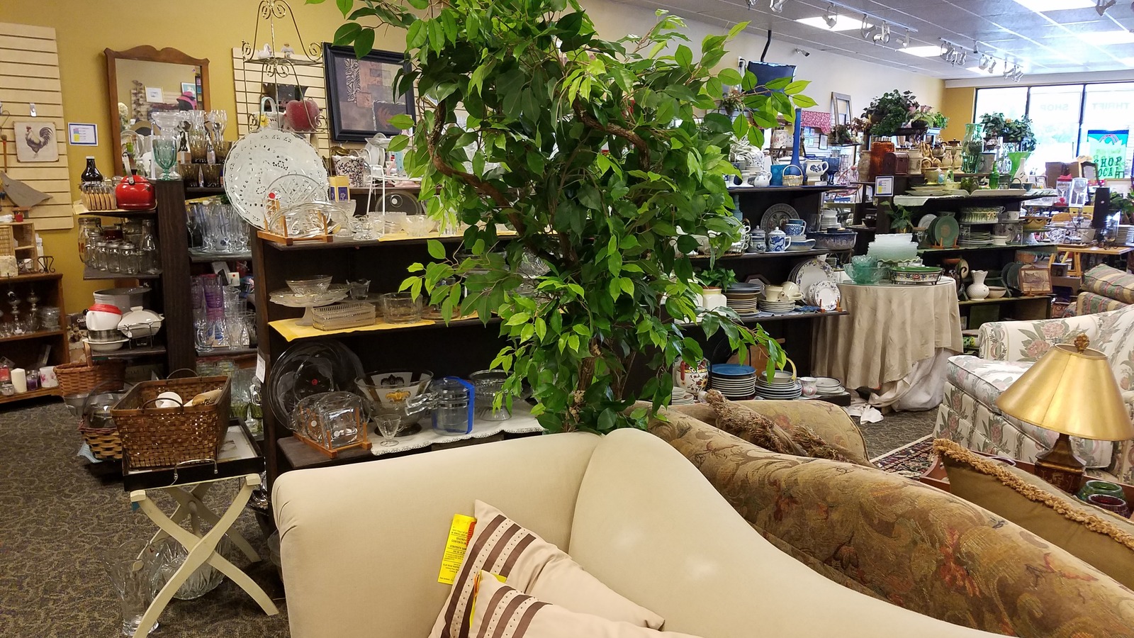Furniture lamps and home accents inside Blue Ridge Care Leesburg Thrift Shop