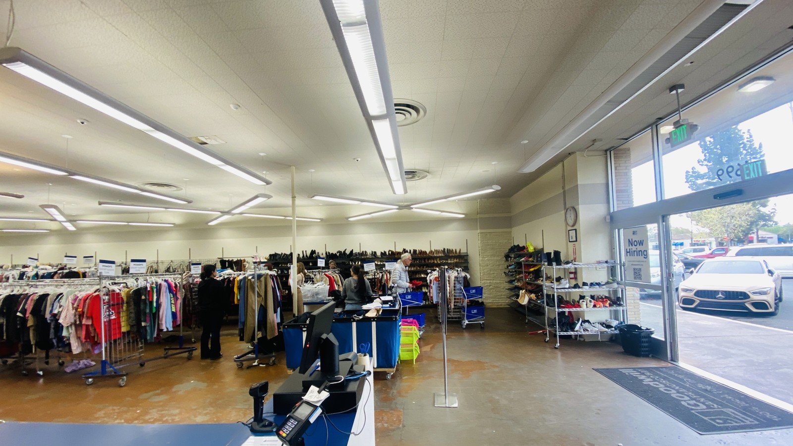 Sales floor near the entrance at Goodwill in Pleasant Hill California