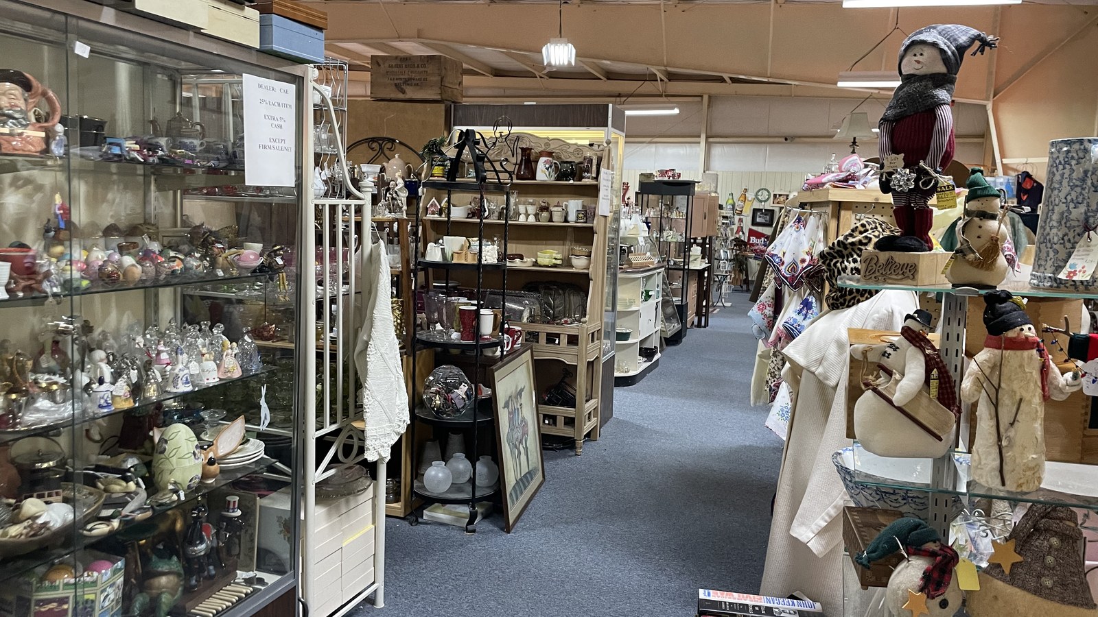Secondhand merchandise at Antique Crossroads in Hagerstown, Maryland