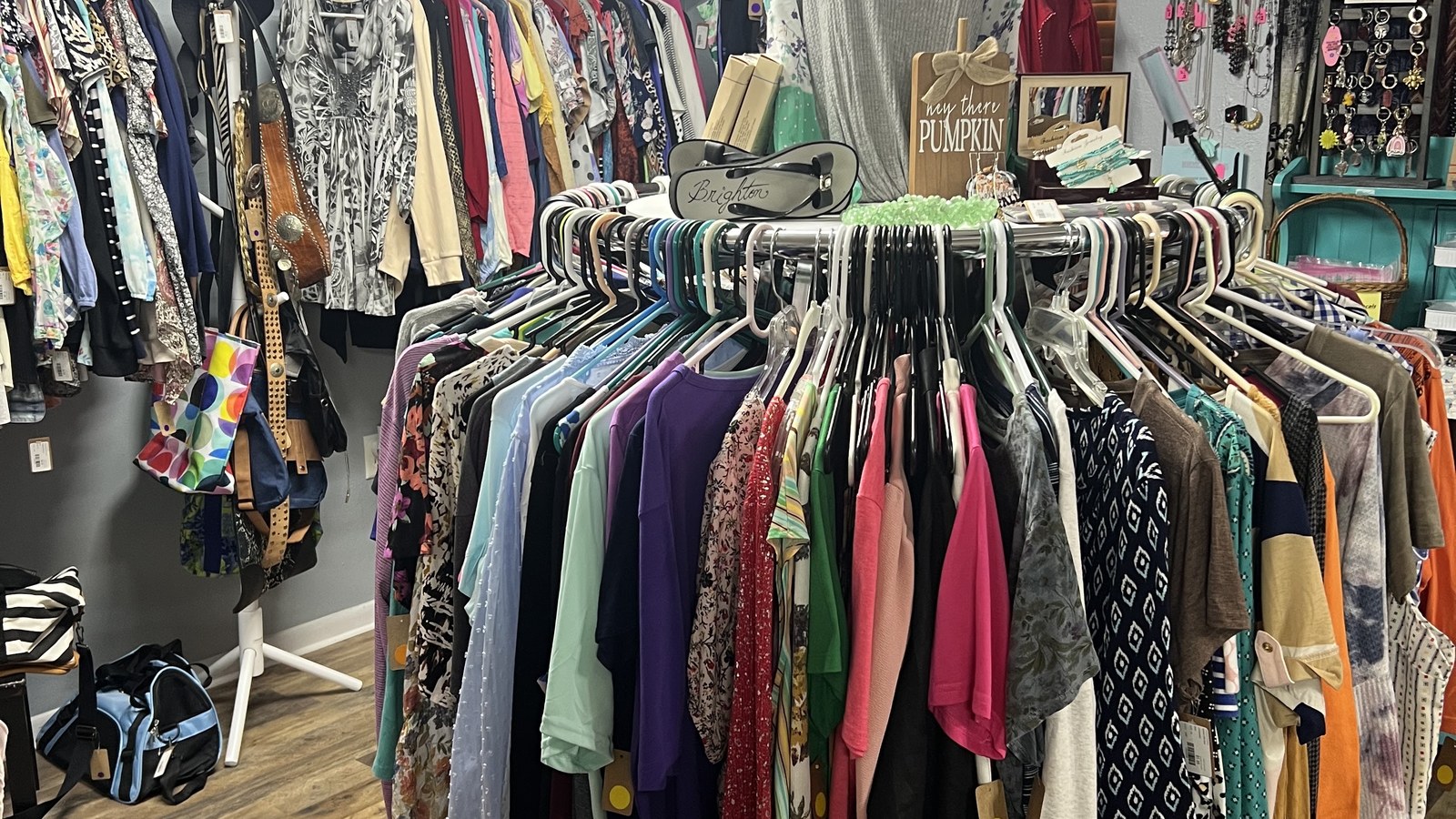 Secondhand merchandise at The Fluffy Flamingo in Brooksville, Florida