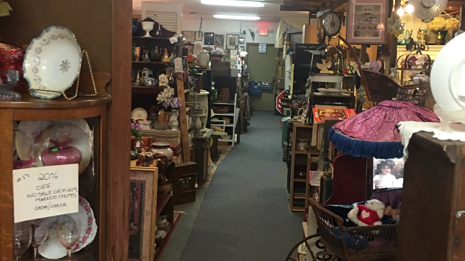 Secondhand merchandise at Route 43 Antique Mall in Canton, Ohio