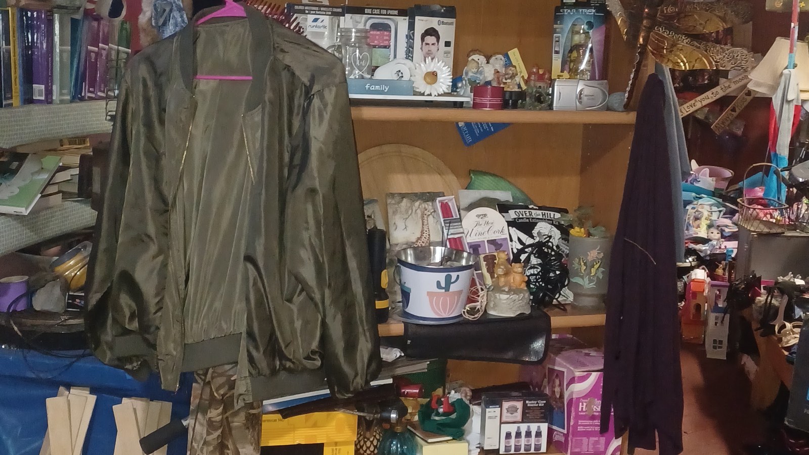 Secondhand merchandise at Seek to Find thrift store in Baltimore, Maryland