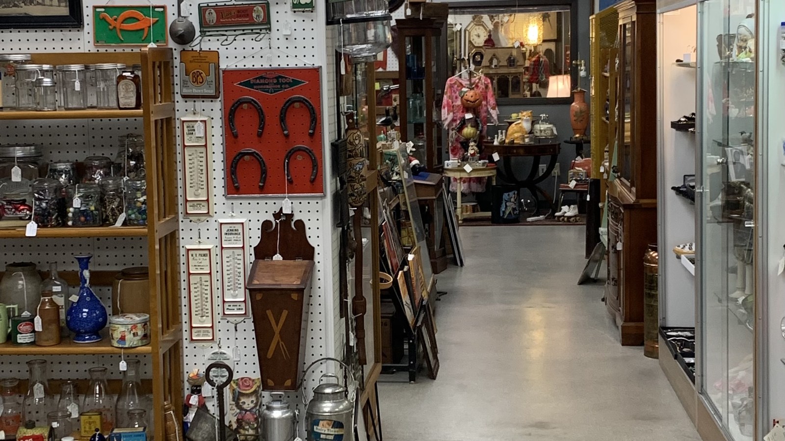 Secondhand merchandise at Carmel Old Town Antique Mall in Carmel, Indiana