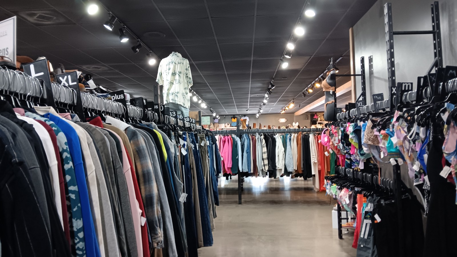 Secondhand merchandise at Revolve Reclaimed Clothing Exchange in Wentzville, Missouri