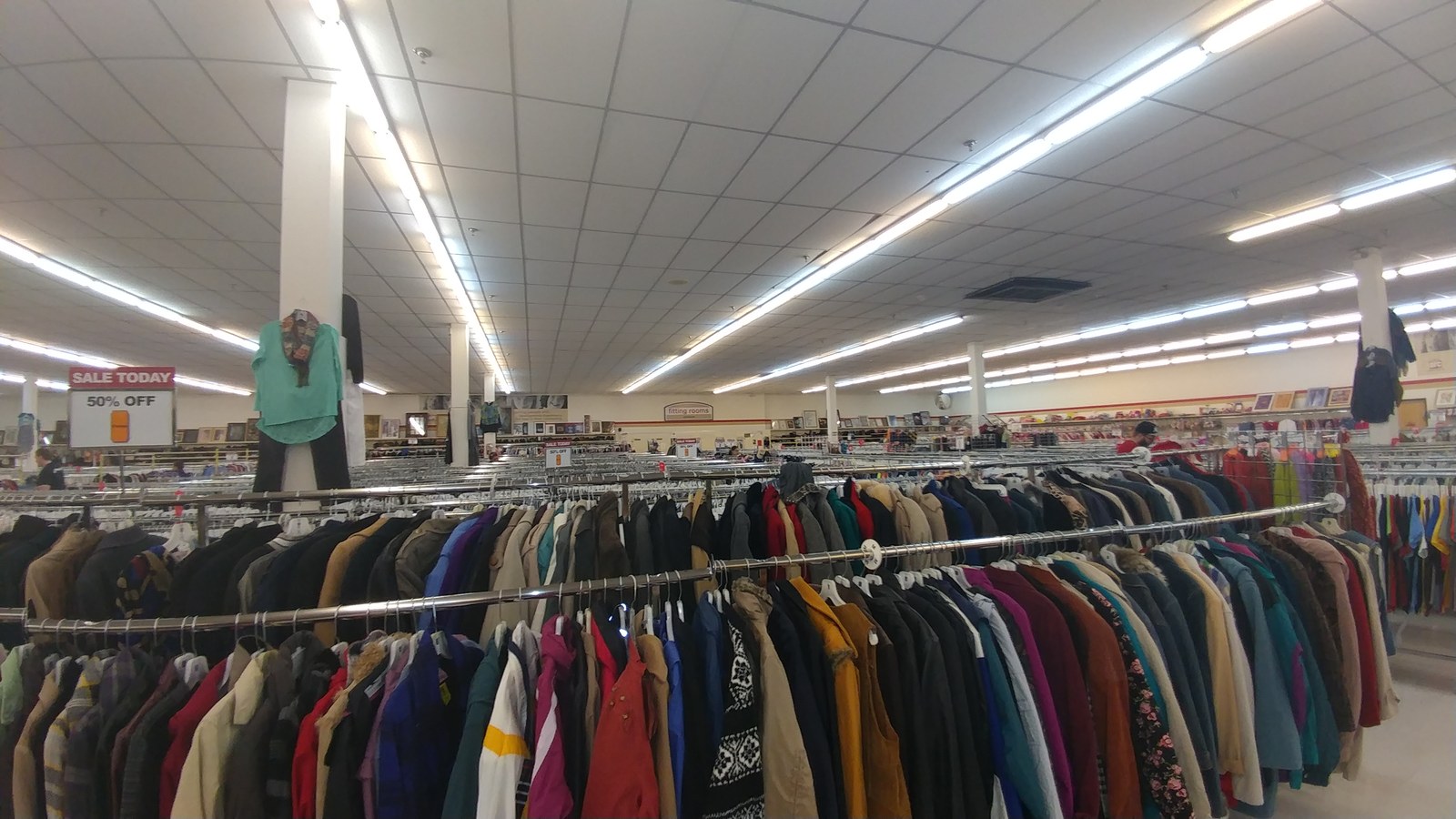 Secondhand merchandise at arc Thrift Stores in Denver, Colorado