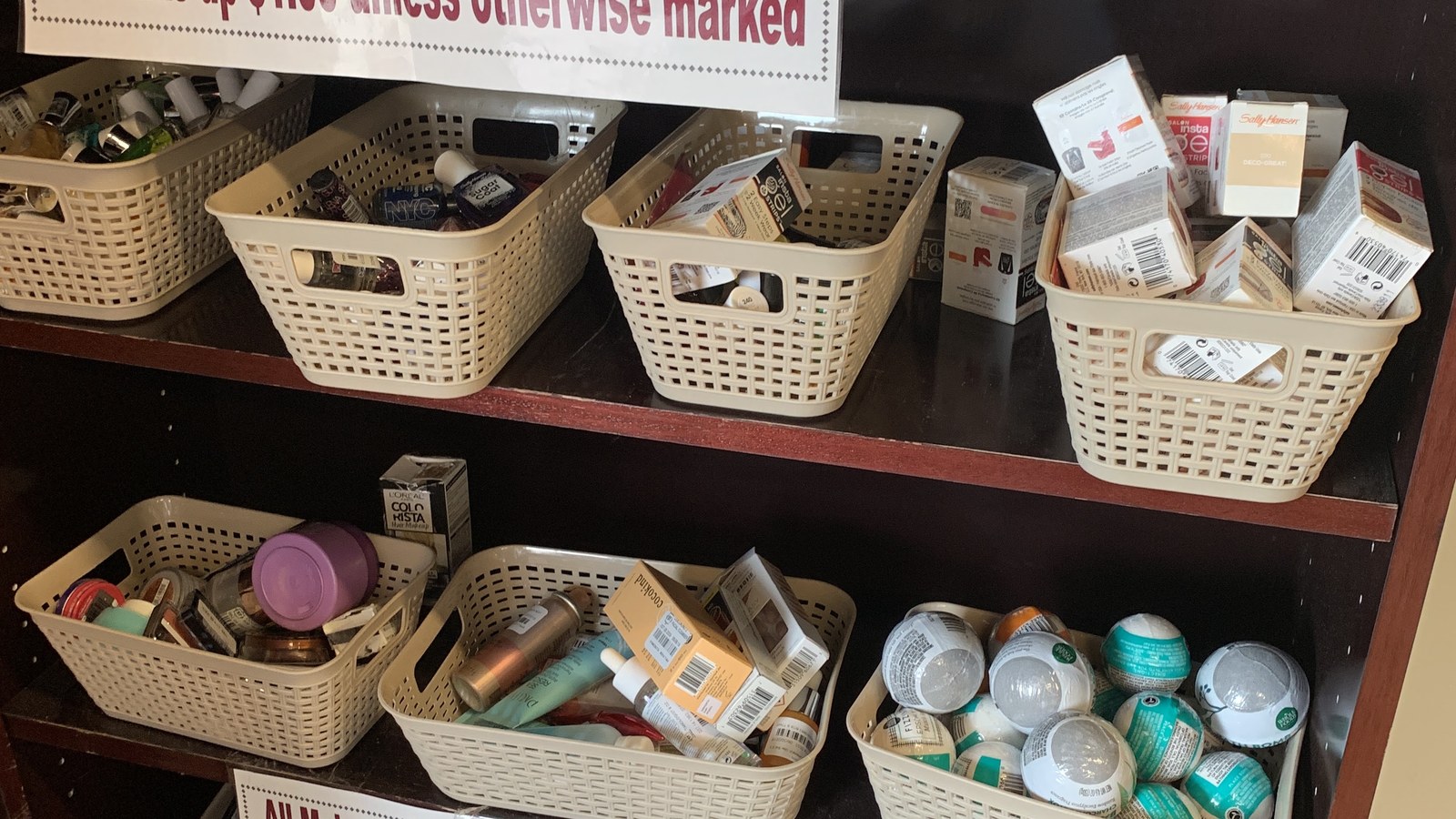 Secondhand merchandise at Norwescap Food Bank Thrift Store in Phillipsburg, New Jersey